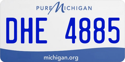 MI license plate DHE4885