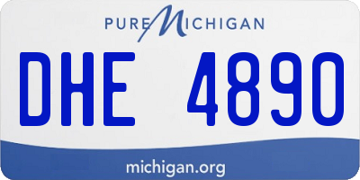 MI license plate DHE4890