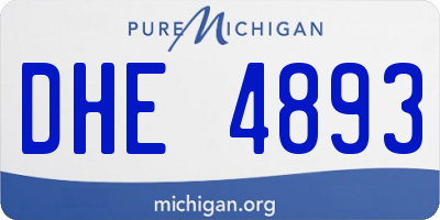 MI license plate DHE4893