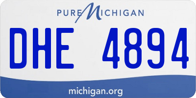 MI license plate DHE4894