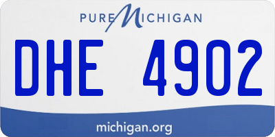 MI license plate DHE4902