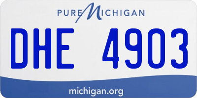 MI license plate DHE4903