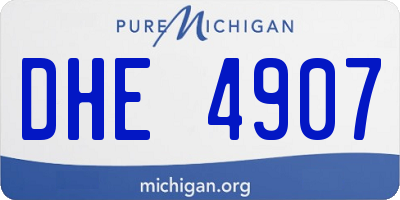 MI license plate DHE4907
