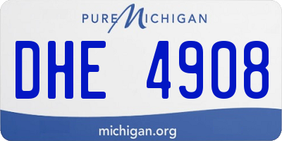 MI license plate DHE4908