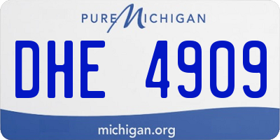 MI license plate DHE4909