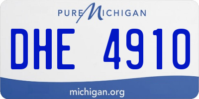 MI license plate DHE4910