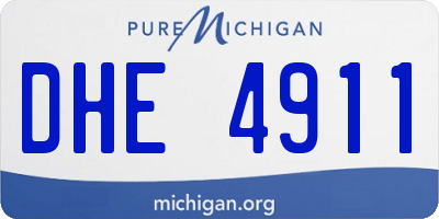 MI license plate DHE4911