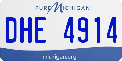 MI license plate DHE4914