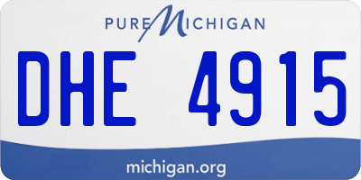 MI license plate DHE4915