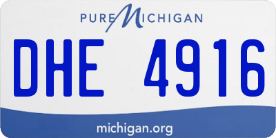 MI license plate DHE4916