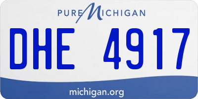 MI license plate DHE4917