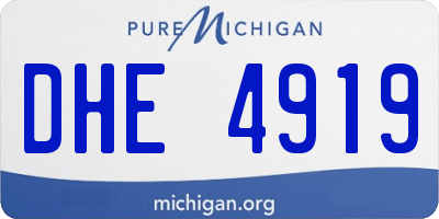 MI license plate DHE4919