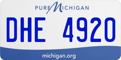 MI license plate DHE4920