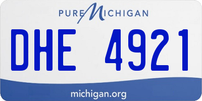 MI license plate DHE4921