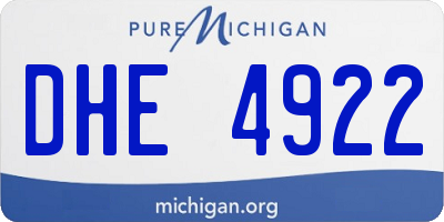 MI license plate DHE4922
