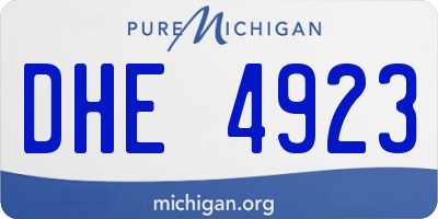 MI license plate DHE4923