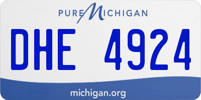 MI license plate DHE4924