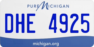 MI license plate DHE4925