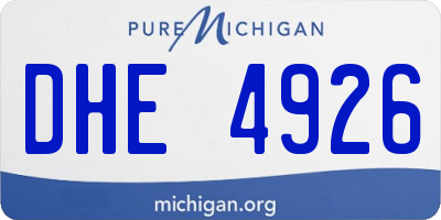 MI license plate DHE4926