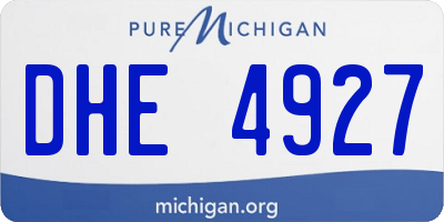 MI license plate DHE4927