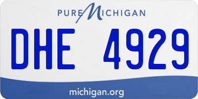 MI license plate DHE4929