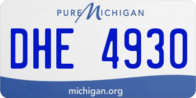 MI license plate DHE4930