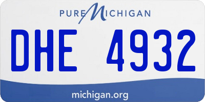 MI license plate DHE4932