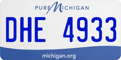 MI license plate DHE4933