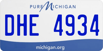 MI license plate DHE4934