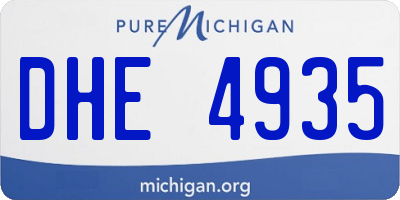 MI license plate DHE4935
