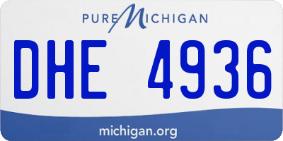MI license plate DHE4936