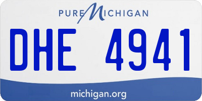 MI license plate DHE4941