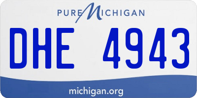 MI license plate DHE4943