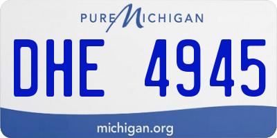MI license plate DHE4945