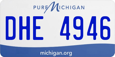 MI license plate DHE4946