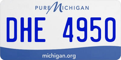 MI license plate DHE4950