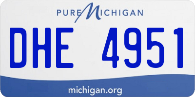 MI license plate DHE4951