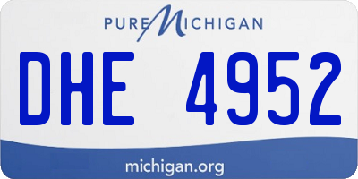 MI license plate DHE4952