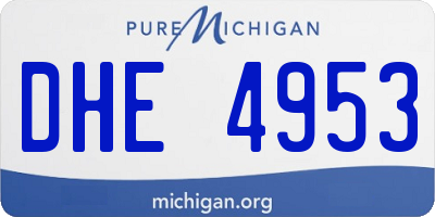 MI license plate DHE4953