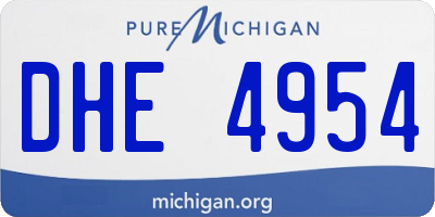 MI license plate DHE4954
