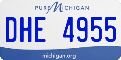MI license plate DHE4955