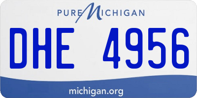MI license plate DHE4956