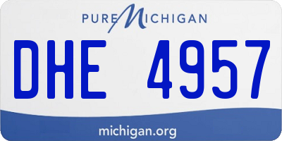 MI license plate DHE4957