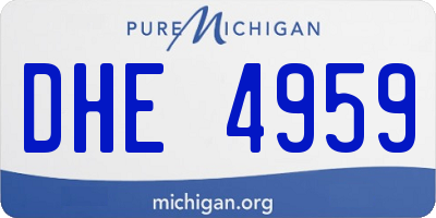 MI license plate DHE4959