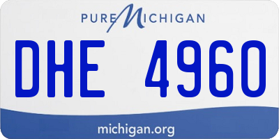 MI license plate DHE4960