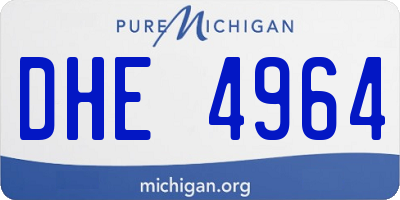 MI license plate DHE4964