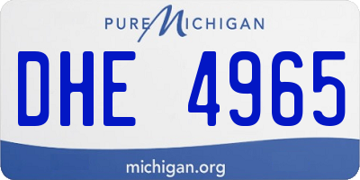 MI license plate DHE4965