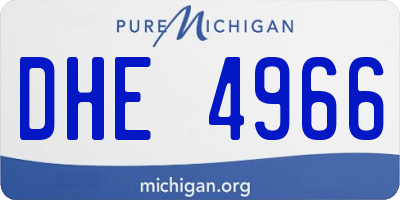 MI license plate DHE4966