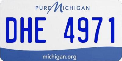 MI license plate DHE4971