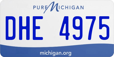 MI license plate DHE4975